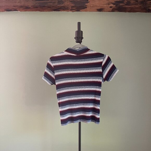 Vintage Mock Neck Striped Tee - Picture 6 of 6